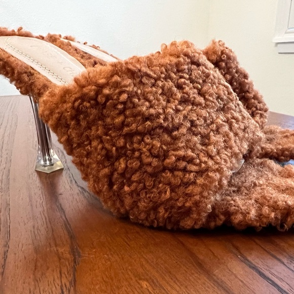 Chase & Chloe Teddy Sherpa Mule Heels | Size 7.5 | Trendy Sculptural Heel | NWOT - Picture 10 of 12